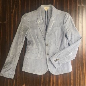 J Crew Factory Seersucker Schoolboy Blazer